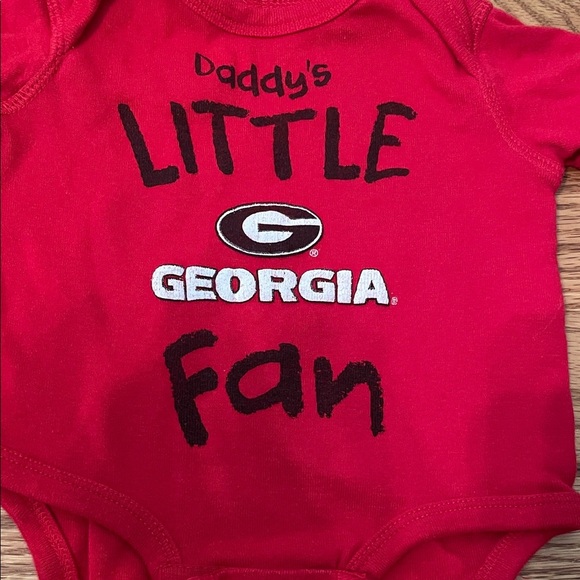 Georgia Bulldogs Red Baby Onesie Daddy’s Little Georgia Fan EUC  Size 0-3 Month - Picture 2 of 6
